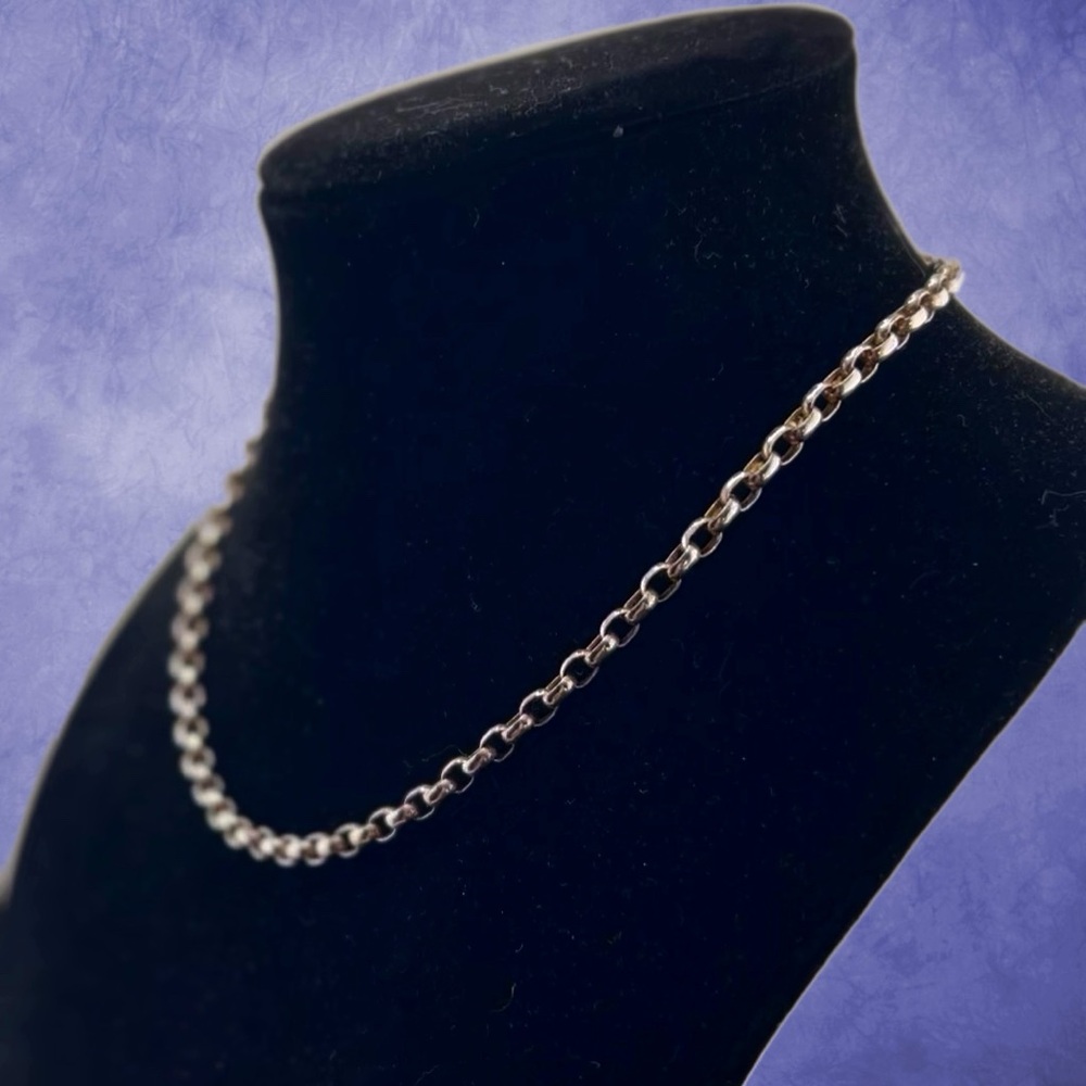 Polished 925 Sterling Belcher Rolo Link Unisex Chain - Picture 4 of 6